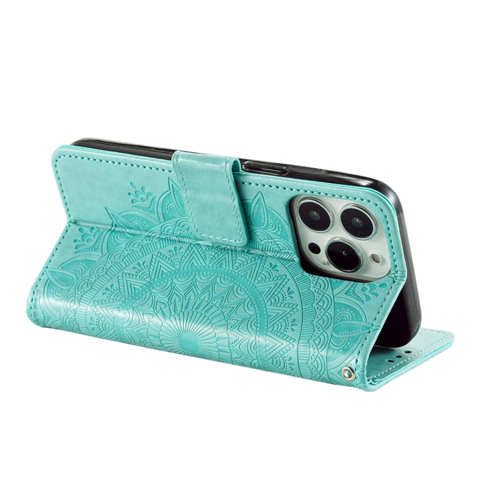 Estuche para teléfono de cuero en relieve Totem Flower, For iPhone 16 Pro Max, For iPhone 16 Pro, For iPhone 16 Plus, For iPhone 16, For iPhone 15 Pro Max, For iPhone 15 Pro, For iPhone 15 Plus, For iPhone 15