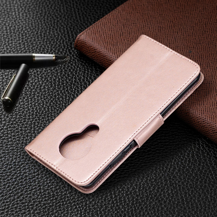 Estuche de cuero con tapa horizontal con estampado de dos mariposas con soporte, ranura para tarjeta, billetera y cordón, For Nokia 5.3, For Xiaomi Redmi Note 9