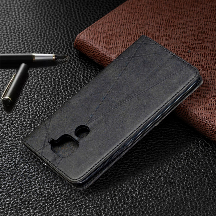 Estuche de cuero magnético con tapa horizontal con textura de rombos con soporte y ranuras para tarjetas y billetera, For Xiaomi Redmi Note 9