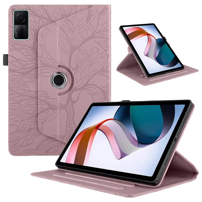 Estuche para tableta inteligente de cuero con rotación en relieve Tree Life, For Xiaomi Redmi Pad 2 SE 9.7 2026, For Xiaomi Redmi K Pad 2 8.8 2026, For Xiaomi Redmi K Pad, For Xiaomi Redmi Pad 2, For Xiaomi Pad 7 / 7 Pro, For Xiaomi Redmi Pad SE 8.7 4G...