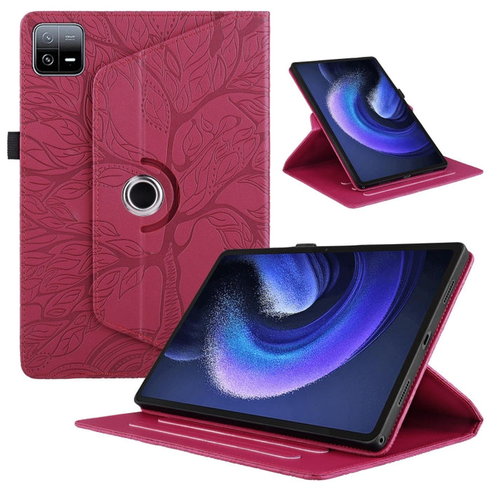 Estuche para tableta inteligente de cuero con rotación en relieve Tree Life, For Xiaomi Redmi Pad 2 SE 9.7 2026, For Xiaomi Redmi K Pad 2 8.8 2026, For Xiaomi Redmi K Pad, For Xiaomi Redmi Pad 2, For Xiaomi Pad 7 / 7 Pro, For Xiaomi Redmi Pad SE 8.7 4G...
