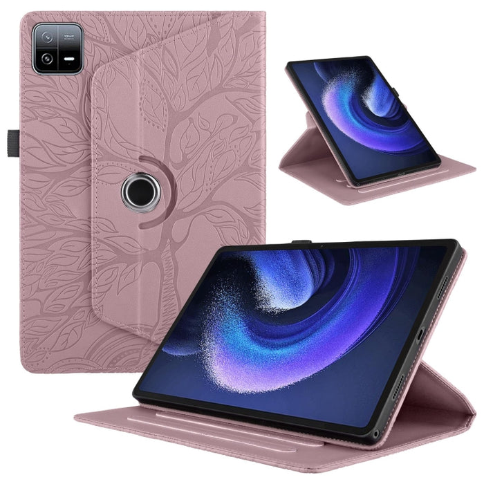 Estuche para tableta inteligente de cuero con rotación en relieve Tree Life, For Xiaomi Redmi Pad 2 SE 9.7 2026, For Xiaomi Redmi K Pad 2 8.8 2026, For Xiaomi Redmi K Pad, For Xiaomi Redmi Pad 2, For Xiaomi Pad 7 / 7 Pro, For Xiaomi Redmi Pad SE 8.7 4G...