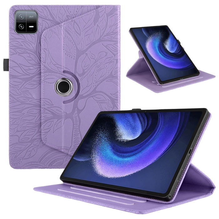 Estuche para tableta inteligente de cuero con rotación en relieve Tree Life, For Xiaomi Redmi Pad 2 SE 9.7 2026, For Xiaomi Redmi K Pad 2 8.8 2026, For Xiaomi Redmi K Pad, For Xiaomi Redmi Pad 2, For Xiaomi Pad 7 / 7 Pro, For Xiaomi Redmi Pad SE 8.7 4G...