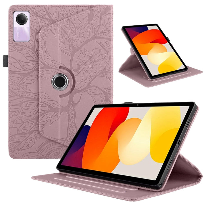 Estuche para tableta inteligente de cuero con rotación en relieve Tree Life, For Xiaomi Redmi Pad 2 SE 9.7 2026, For Xiaomi Redmi K Pad 2 8.8 2026, For Xiaomi Redmi K Pad, For Xiaomi Redmi Pad 2, For Xiaomi Pad 7 / 7 Pro, For Xiaomi Redmi Pad SE 8.7 4G...