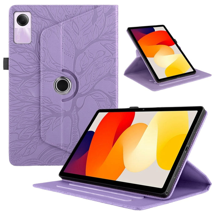 Estuche para tableta inteligente de cuero con rotación en relieve Tree Life, For Xiaomi Redmi Pad 2 SE 9.7 2026, For Xiaomi Redmi K Pad 2 8.8 2026, For Xiaomi Redmi K Pad, For Xiaomi Redmi Pad 2, For Xiaomi Pad 7 / 7 Pro, For Xiaomi Redmi Pad SE 8.7 4G...