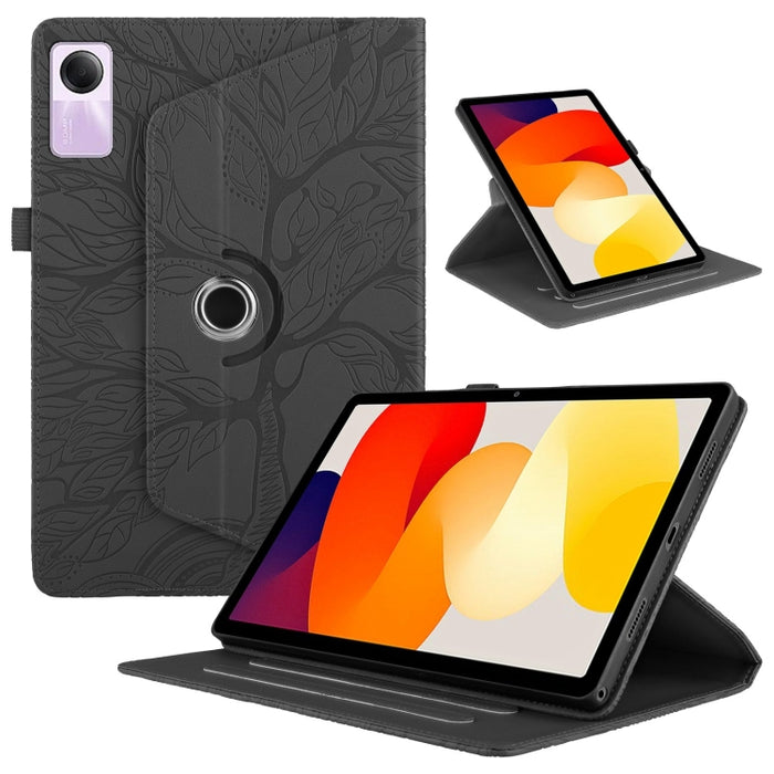 Estuche para tableta inteligente de cuero con rotación en relieve Tree Life, For Xiaomi Redmi Pad 2 SE 9.7 2026, For Xiaomi Redmi K Pad 2 8.8 2026, For Xiaomi Redmi K Pad, For Xiaomi Redmi Pad 2, For Xiaomi Pad 7 / 7 Pro, For Xiaomi Redmi Pad SE 8.7 4G...