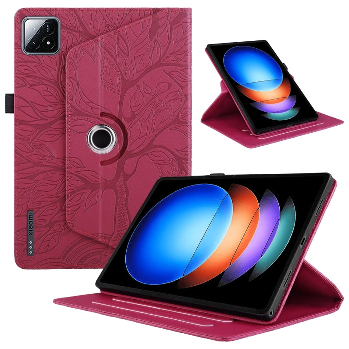 Estuche para tableta inteligente de cuero con rotación en relieve Tree Life, For Xiaomi Redmi Pad 2 SE 9.7 2026, For Xiaomi Redmi K Pad 2 8.8 2026, For Xiaomi Redmi K Pad, For Xiaomi Redmi Pad 2, For Xiaomi Pad 7 / 7 Pro, For Xiaomi Redmi Pad SE 8.7 4G...