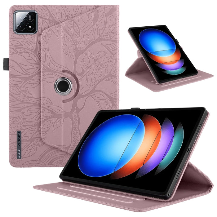Estuche para tableta inteligente de cuero con rotación en relieve Tree Life, For Xiaomi Redmi Pad 2 SE 9.7 2026, For Xiaomi Redmi K Pad 2 8.8 2026, For Xiaomi Redmi K Pad, For Xiaomi Redmi Pad 2, For Xiaomi Pad 7 / 7 Pro, For Xiaomi Redmi Pad SE 8.7 4G...