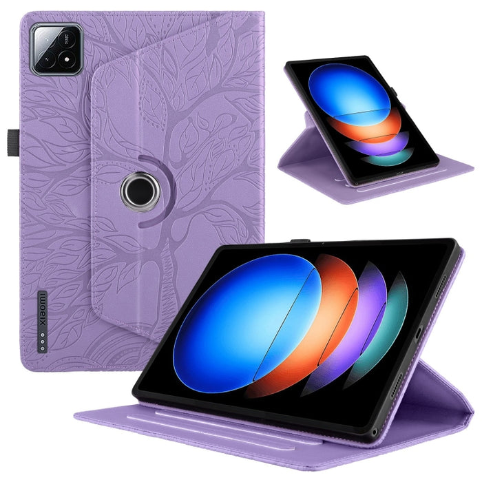 Estuche para tableta inteligente de cuero con rotación en relieve Tree Life, For Xiaomi Redmi Pad 2 SE 9.7 2026, For Xiaomi Redmi K Pad 2 8.8 2026, For Xiaomi Redmi K Pad, For Xiaomi Redmi Pad 2, For Xiaomi Pad 7 / 7 Pro, For Xiaomi Redmi Pad SE 8.7 4G...