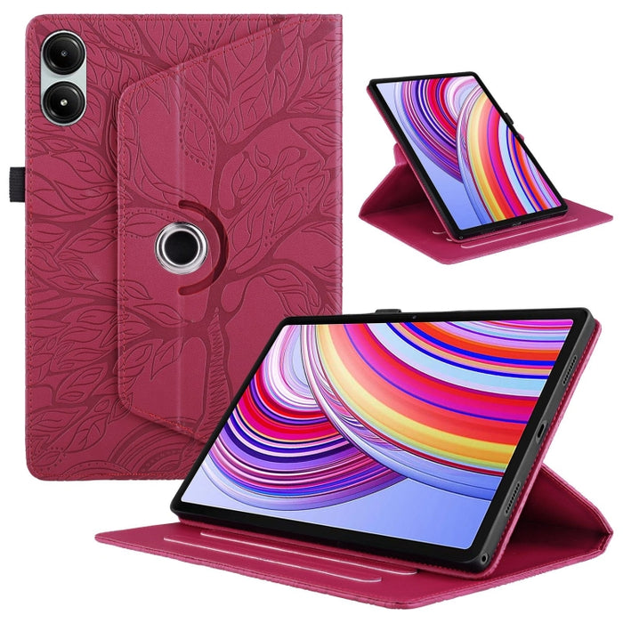Estuche para tableta inteligente de cuero con rotación en relieve Tree Life, For Xiaomi Redmi Pad 2 SE 9.7 2026, For Xiaomi Redmi K Pad 2 8.8 2026, For Xiaomi Redmi K Pad, For Xiaomi Redmi Pad 2, For Xiaomi Pad 7 / 7 Pro, For Xiaomi Redmi Pad SE 8.7 4G...