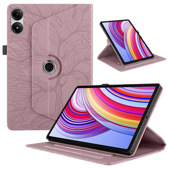 Estuche para tableta inteligente de cuero con rotación en relieve Tree Life, For Xiaomi Redmi Pad 2 SE 9.7 2026, For Xiaomi Redmi K Pad 2 8.8 2026, For Xiaomi Redmi K Pad, For Xiaomi Redmi Pad 2, For Xiaomi Pad 7 / 7 Pro, For Xiaomi Redmi Pad SE 8.7 4G...