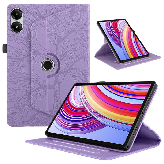 Estuche para tableta inteligente de cuero con rotación en relieve Tree Life, For Xiaomi Redmi Pad 2 SE 9.7 2026, For Xiaomi Redmi K Pad 2 8.8 2026, For Xiaomi Redmi K Pad, For Xiaomi Redmi Pad 2, For Xiaomi Pad 7 / 7 Pro, For Xiaomi Redmi Pad SE 8.7 4G...