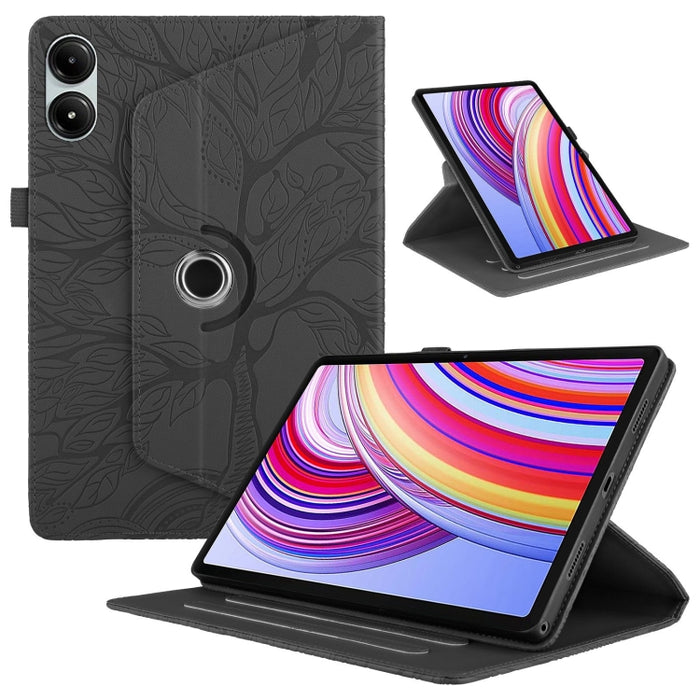 Estuche para tableta inteligente de cuero con rotación en relieve Tree Life, For Xiaomi Redmi Pad 2 SE 9.7 2026, For Xiaomi Redmi K Pad 2 8.8 2026, For Xiaomi Redmi K Pad, For Xiaomi Redmi Pad 2, For Xiaomi Pad 7 / 7 Pro, For Xiaomi Redmi Pad SE 8.7 4G...