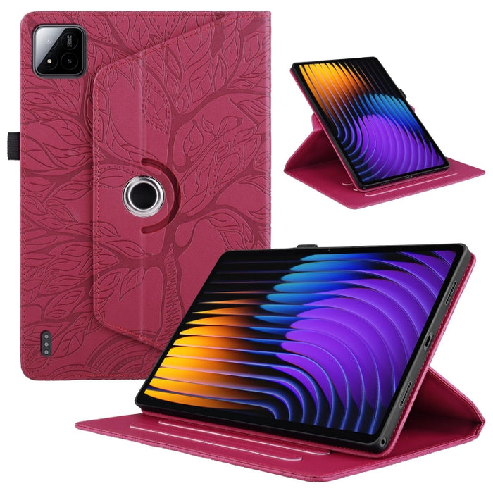 Estuche para tableta inteligente de cuero con rotación en relieve Tree Life, For Xiaomi Redmi Pad 2 SE 9.7 2026, For Xiaomi Redmi K Pad 2 8.8 2026, For Xiaomi Redmi K Pad, For Xiaomi Redmi Pad 2, For Xiaomi Pad 7 / 7 Pro, For Xiaomi Redmi Pad SE 8.7 4G...