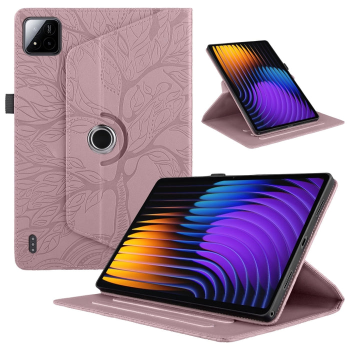 Estuche para tableta inteligente de cuero con rotación en relieve Tree Life, For Xiaomi Redmi Pad 2 SE 9.7 2026, For Xiaomi Redmi K Pad 2 8.8 2026, For Xiaomi Redmi K Pad, For Xiaomi Redmi Pad 2, For Xiaomi Pad 7 / 7 Pro, For Xiaomi Redmi Pad SE 8.7 4G...