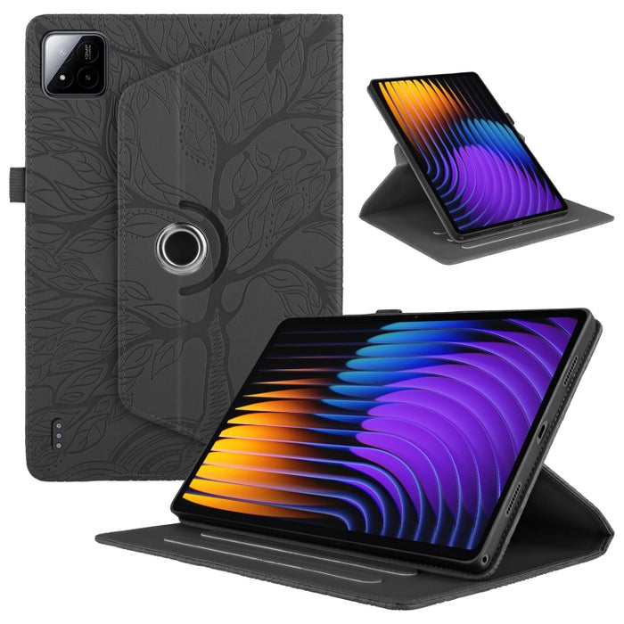 Estuche para tableta inteligente de cuero con rotación en relieve Tree Life, For Xiaomi Redmi Pad 2 SE 9.7 2026, For Xiaomi Redmi K Pad 2 8.8 2026, For Xiaomi Redmi K Pad, For Xiaomi Redmi Pad 2, For Xiaomi Pad 7 / 7 Pro, For Xiaomi Redmi Pad SE 8.7 4G...