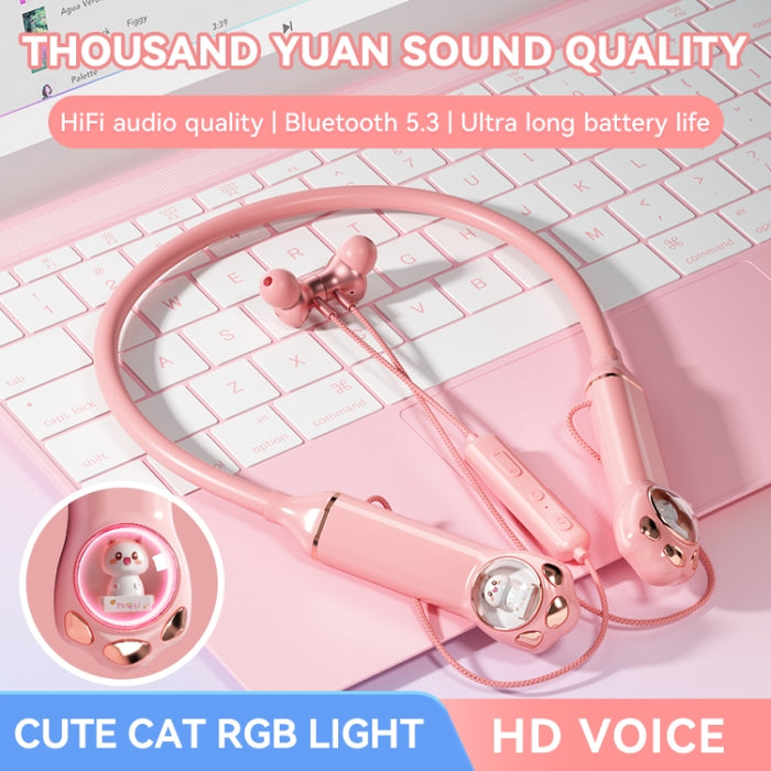 K1692 Meow Planet Auriculares deportivos Bluetooth con reducción de ruido montados en el cuello
