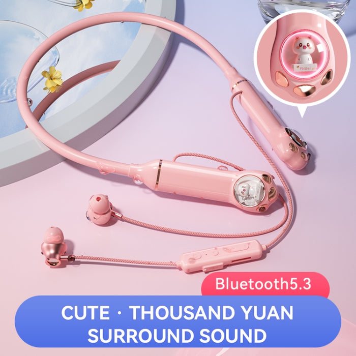 K1692 Meow Planet Auriculares deportivos Bluetooth con reducción de ruido montados en el cuello