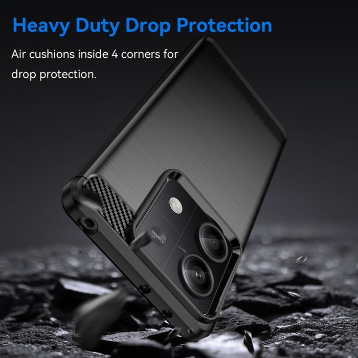 Caja de teléfono de TPU de fibra de carbono con textura cepillada, For Xiaomi Poco X6 Neo, For Xiaomi Redmi 13C 5G, For Xiaomi Redmi K70E, For Xiaomi Poco X6 Pro 5G, For Xiaomi Poco C65, For Xiaomi 14 Pro, For Xiaomi 14, For Xiaomi Redmi Note 13 5G    ...