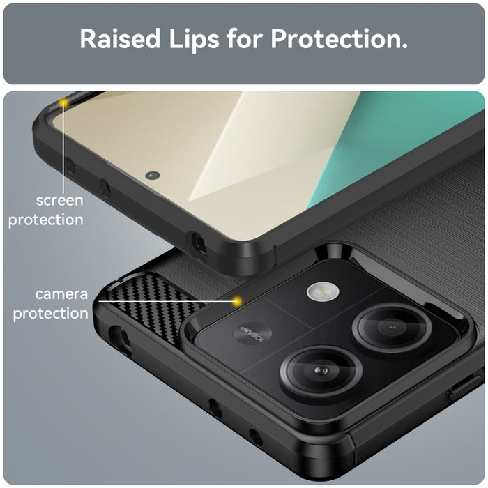 Caja de teléfono de TPU de fibra de carbono con textura cepillada, For Xiaomi Poco X6 Neo, For Xiaomi Redmi 13C 5G, For Xiaomi Redmi K70E, For Xiaomi Poco X6 Pro 5G, For Xiaomi Poco C65, For Xiaomi 14 Pro, For Xiaomi 14, For Xiaomi Redmi Note 13 5G    ...