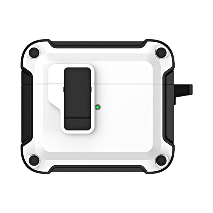 Funda protectora para auriculares inalámbricos Bluetooth de TPU + PC con bloqueo y gancho de interruptor, For AirPods 3