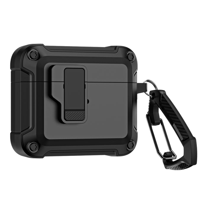 Funda protectora para auriculares inalámbricos Bluetooth de TPU + PC con bloqueo y gancho de interruptor, For AirPods 3