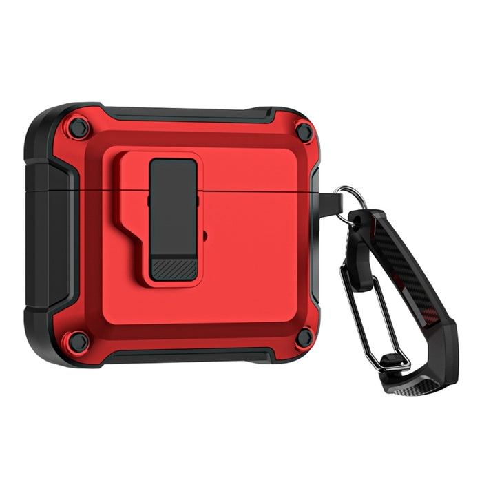 Funda protectora para auriculares inalámbricos Bluetooth de TPU + PC con bloqueo y gancho de interruptor, For AirPods 3