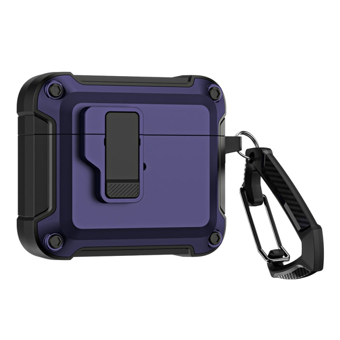 Funda protectora para auriculares inalámbricos Bluetooth de TPU + PC con bloqueo y gancho de interruptor, For AirPods 3