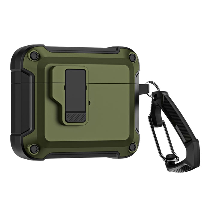 Funda protectora para auriculares inalámbricos Bluetooth de TPU + PC con bloqueo y gancho de interruptor, For AirPods 3