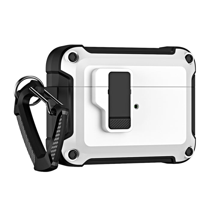 Funda protectora para auriculares inalámbricos Bluetooth de TPU + PC con bloqueo y gancho de interruptor, For AirPods Pro 2