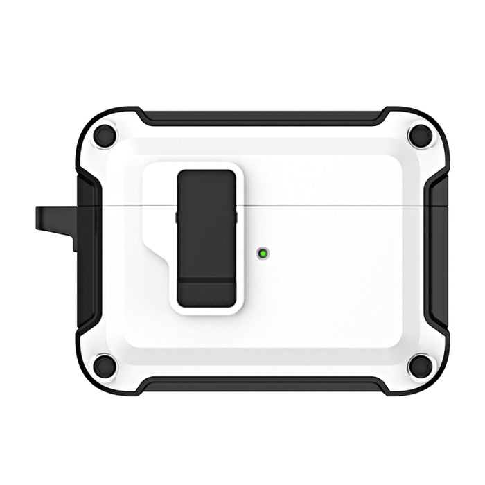 Funda protectora para auriculares inalámbricos Bluetooth de TPU + PC con bloqueo y gancho de interruptor, For AirPods Pro 2