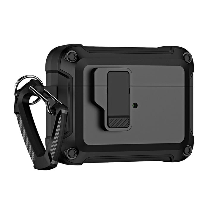 Funda protectora para auriculares inalámbricos Bluetooth de TPU + PC con bloqueo y gancho de interruptor, For AirPods Pro 2