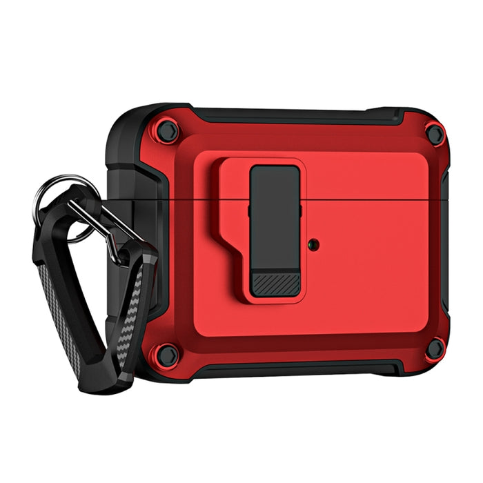 Funda protectora para auriculares inalámbricos Bluetooth de TPU + PC con bloqueo y gancho de interruptor, For AirPods Pro 2