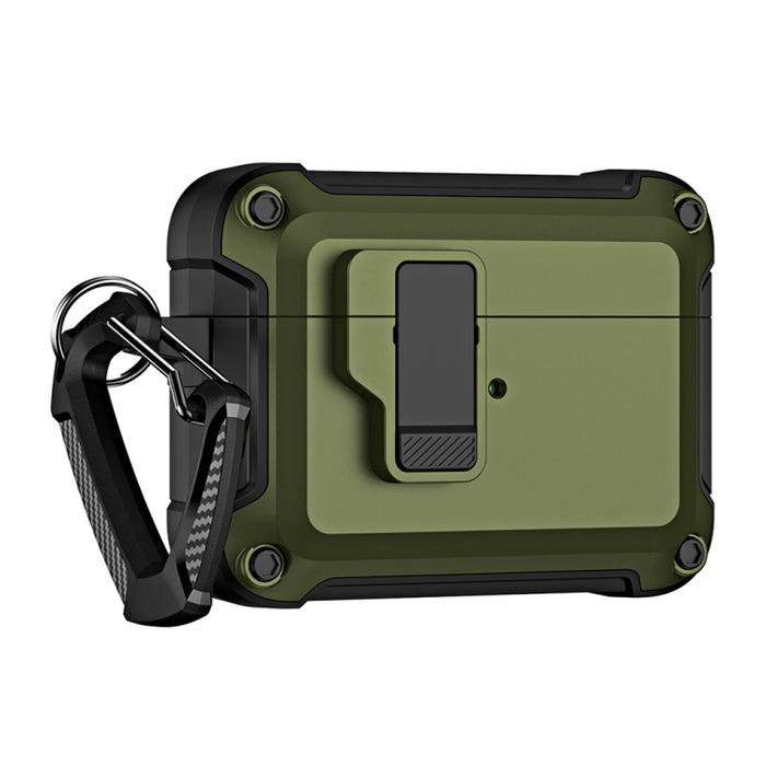 Funda protectora para auriculares inalámbricos Bluetooth de TPU + PC con bloqueo y gancho de interruptor, For AirPods Pro 2