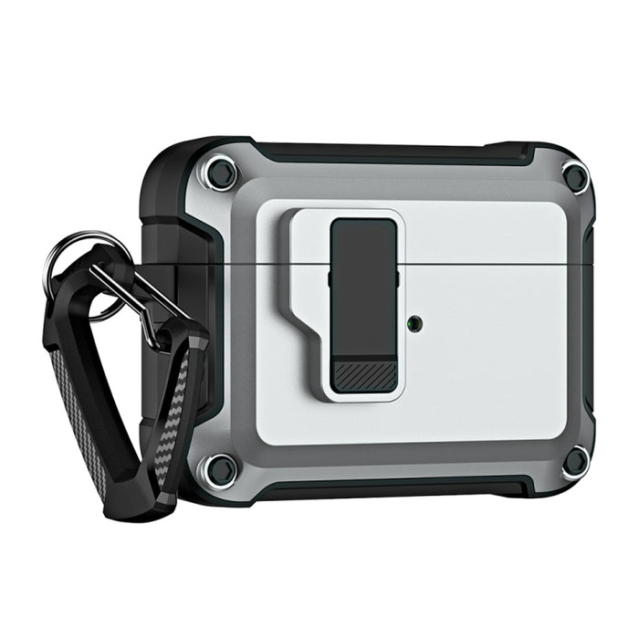 Funda protectora para auriculares inalámbricos Bluetooth de TPU + PC con bloqueo y gancho de interruptor, For AirPods Pro 2