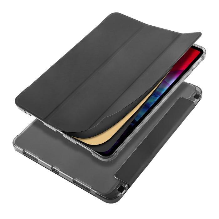 Funda de cuero de PU con 3 pliegues horizontales + estuche de TPU a prueba de golpes con soporte y ranura para bolígrafo