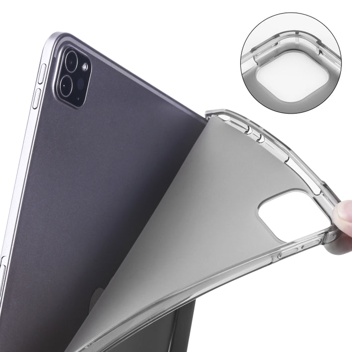 Funda de cuero de PU con 3 pliegues horizontales + estuche de TPU a prueba de golpes con soporte y ranura para bolígrafo