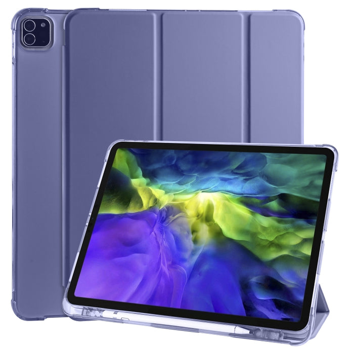 Funda de cuero de PU con 3 pliegues horizontales + estuche de TPU a prueba de golpes con soporte y ranura para bolígrafo