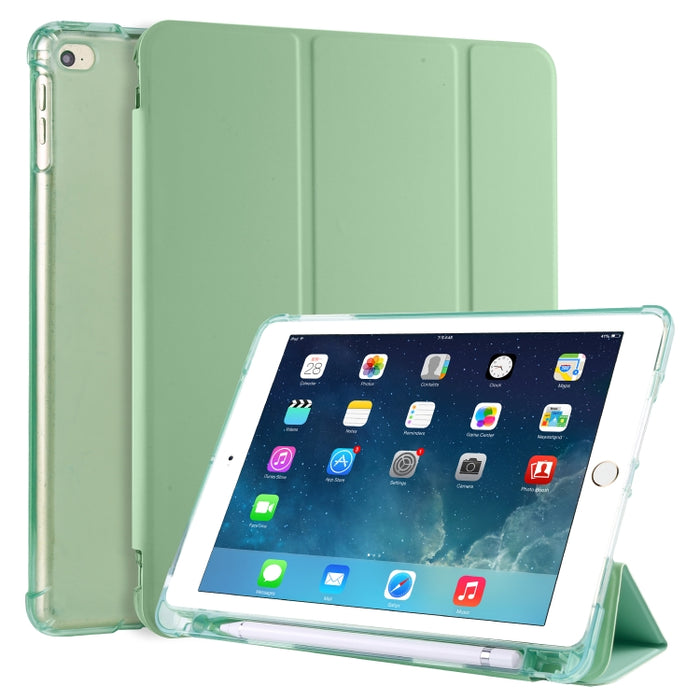 Funda de cuero de PU con 3 pliegues horizontales + estuche de TPU a prueba de golpes con soporte y ranura para bolígrafo