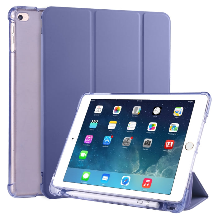 Funda de cuero de PU con 3 pliegues horizontales + estuche de TPU a prueba de golpes con soporte y ranura para bolígrafo