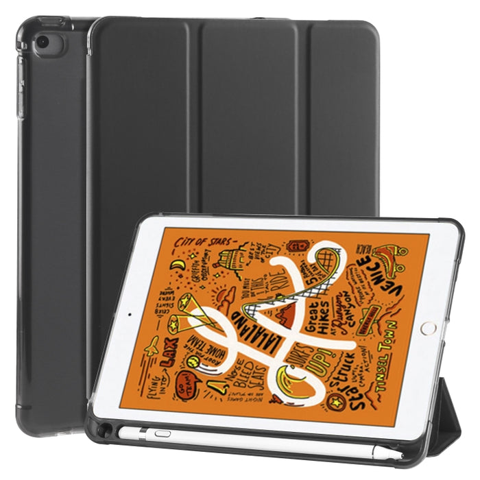 Funda de cuero de PU con 3 pliegues horizontales + estuche de TPU a prueba de golpes con soporte y ranura para bolígrafo