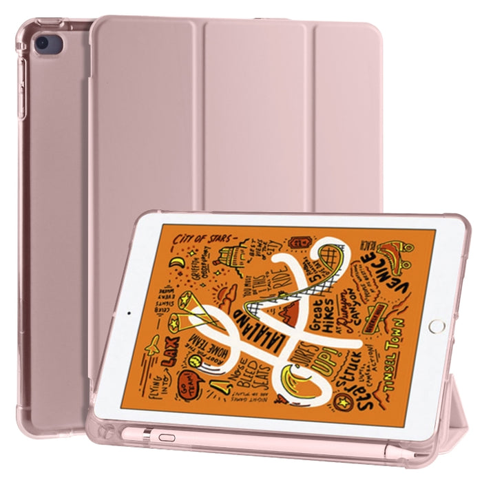Funda de cuero de PU con 3 pliegues horizontales + estuche de TPU a prueba de golpes con soporte y ranura para bolígrafo