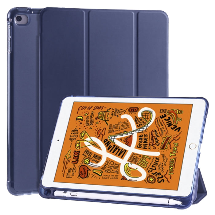 Funda de cuero de PU con 3 pliegues horizontales + estuche de TPU a prueba de golpes con soporte y ranura para bolígrafo