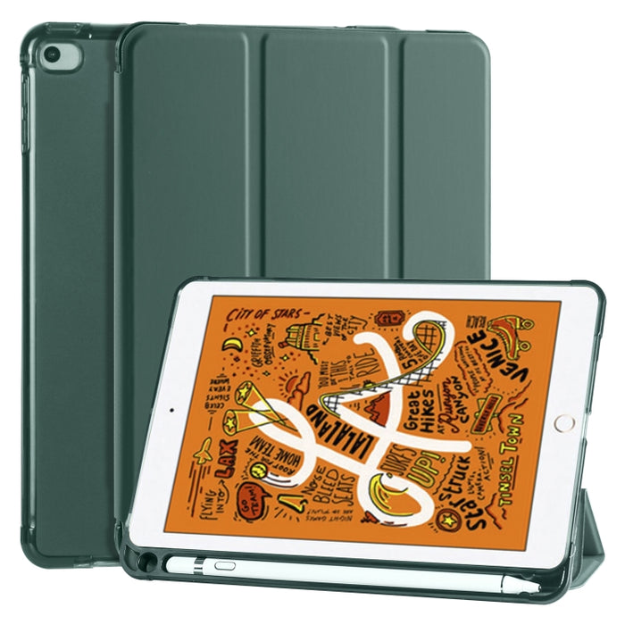 Funda de cuero de PU con 3 pliegues horizontales + estuche de TPU a prueba de golpes con soporte y ranura para bolígrafo