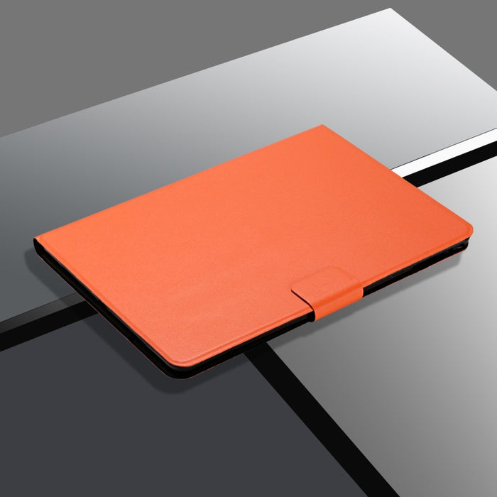 Estuche de cuero con tapa horizontal de color sólido con ranuras para tarjetas y soporte y función de suspensión / activación