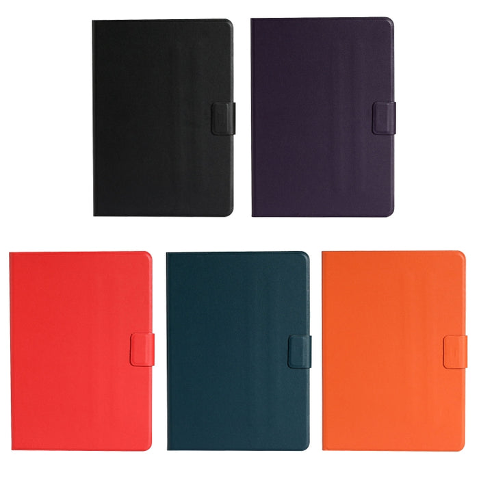 Estuche de cuero con tapa horizontal de color sólido con ranuras para tarjetas y soporte y función de suspensión / activación
