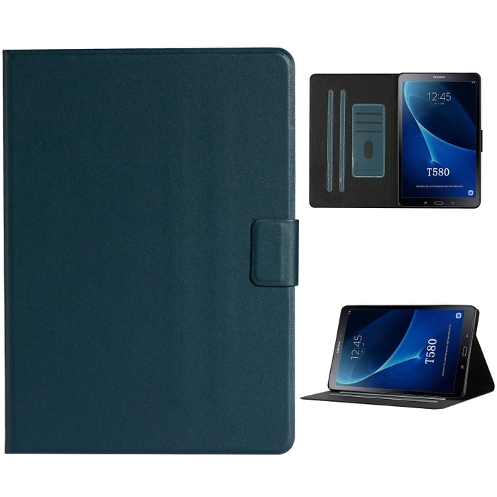 Estuche de cuero con tapa horizontal de color sólido con ranuras para tarjetas y soporte y función de suspensión / activación