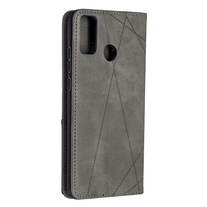Estuche de cuero magnético con tapa horizontal con textura de rombos con soporte y ranuras para tarjetas y billetera, For Huawei Honor 9X Lite, For Xiaomi Redmi 9