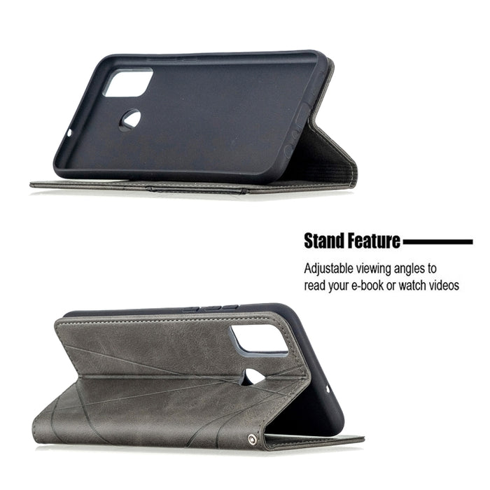 Estuche de cuero magnético con tapa horizontal con textura de rombos con soporte y ranuras para tarjetas y billetera, For Huawei Honor 9X Lite, For Xiaomi Redmi 9