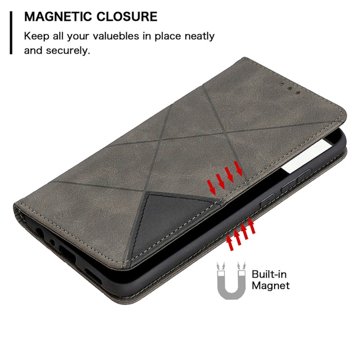Estuche de cuero magnético con tapa horizontal con textura de rombos con soporte y ranuras para tarjetas y billetera, For Huawei Honor 9X Lite, For Xiaomi Redmi 9